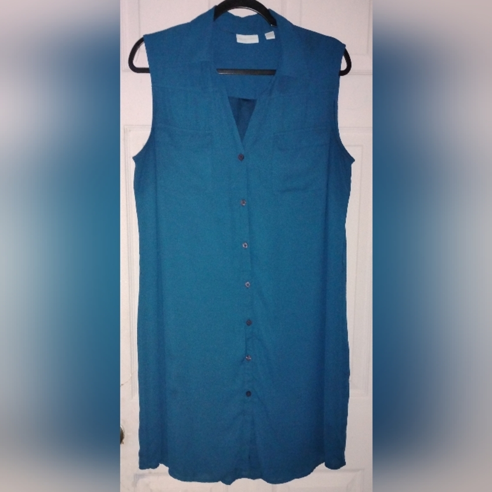New York & Company Teal Midi Dress
